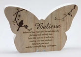 Believe Sincerity Butterfly Sentiment Plaque